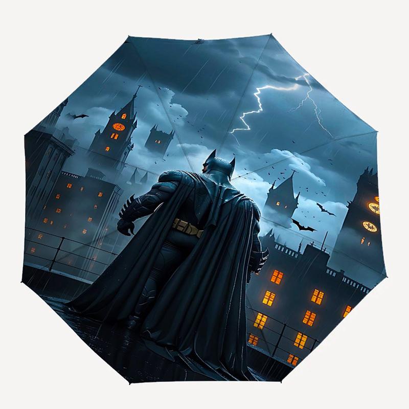 

1pc Batman, Gotham Automatic Folding Umbrella - Compact 8-Rib Design, Durable Plastic & Iron1129L