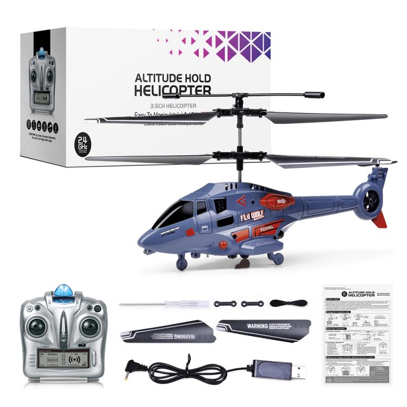 2.4g Remote Control Drone With Light Multi-functional Fixed Height Electric Rc Alloy Helicopter Toy