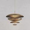 1950's Mid Century 6 Light Celling Raw Brass Flush Mount Fixture Pendant Light Cosmic Pendant Duo Regolith Modern Brass Chandelier