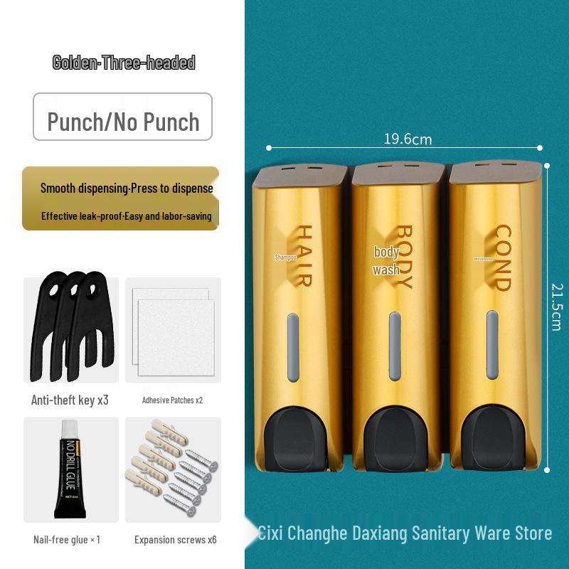 Dual-Head Wall-Mounted Soap Dispenser for Hotels and Guest Houses