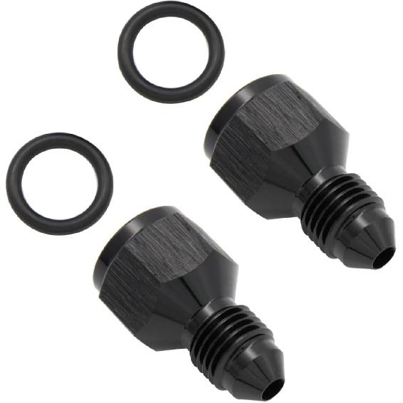 Female to Male Reducer 4AN to 3AN Reduce adaptor Aluminum JIC AN4 Female to Male AN3 Flare Thread Hose Reducing Fittings Black, Pack of 2