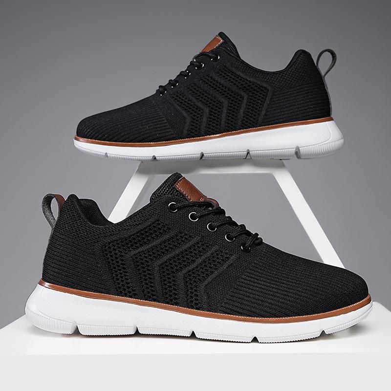 2024 Plus Size Men's Flyknit Mesh Casual Sports Shoes - New Style Running & Travel Soft Sole Sneakers