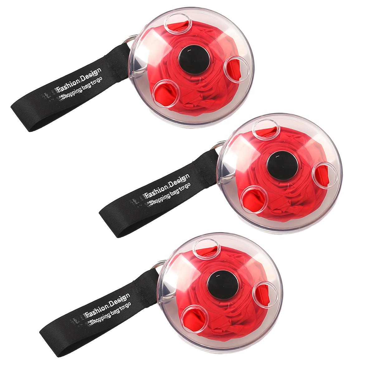 

3 шт. Складные продуктовые сумки, Сверхпрочные складные сумки для покупок, Компактный дизайн, Штабелируемые, Легкие, Портативные для супермаркета, Путешествий красный