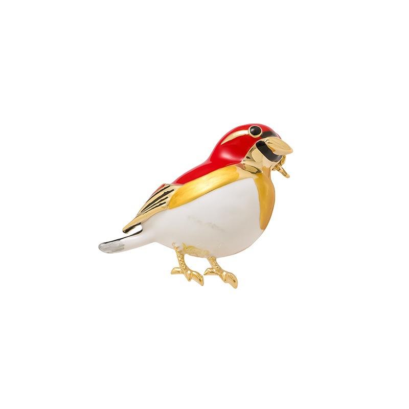 Cute bird enamel brooch, high-end female exquisite personalized brooch, new Annunciation bird pin, clothes accessories