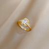 Real Gold Horse'S Eye Diamond Personalized Ring Opening Adjustable Simple Jewelry Japanese Ring Couple Ring