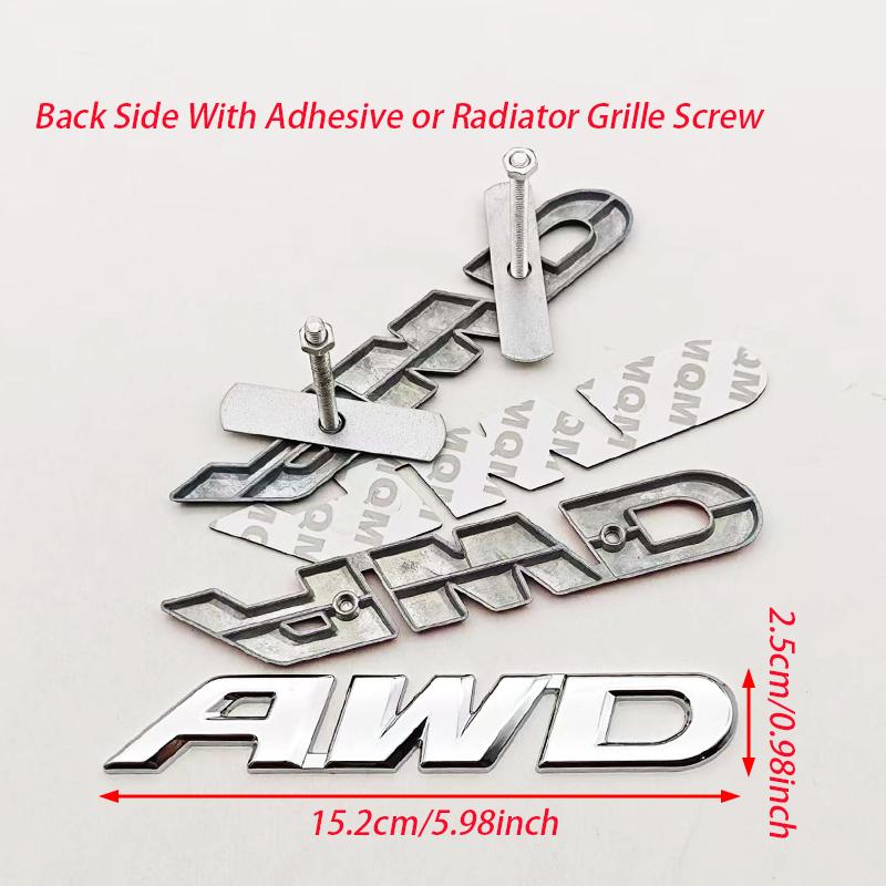 3D Metal AWD Logo Badge Sticker Car Body Emblem Decal Wheel Drive SUV Off Road for Toyota Impreza Subaru Honda Auto Accessories