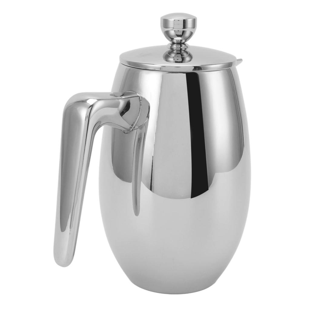 French Press 304 Paslanmaz Çelik Çift Katmanlı U Şekilli Ağızlı Ev İçin El Demleme Çaydanlığı