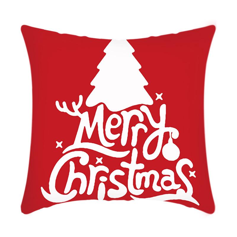 New Christmas Sofa Pillow Cover Home Red Simple Printed Bedside Pillow Cover