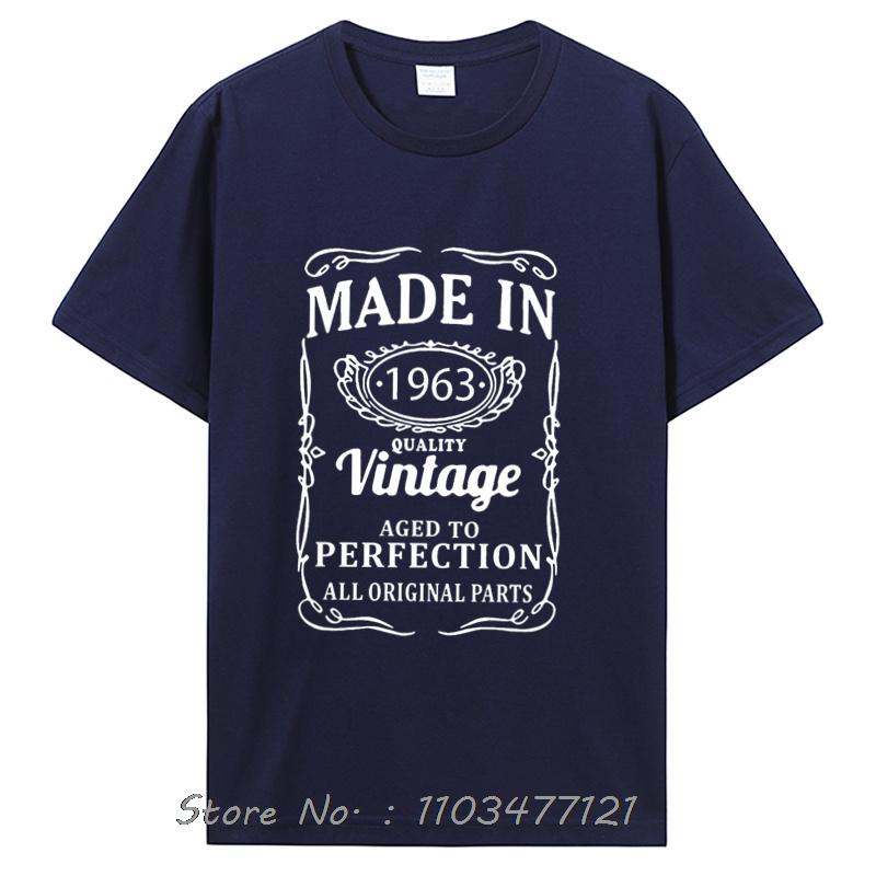 

День рождения Винтаж 1963 Старые Подарки Винтажные Футболки Летние Графические Футболки Уличная Одежда Футболка Оверсайз мужская Хлопковая Футболка S