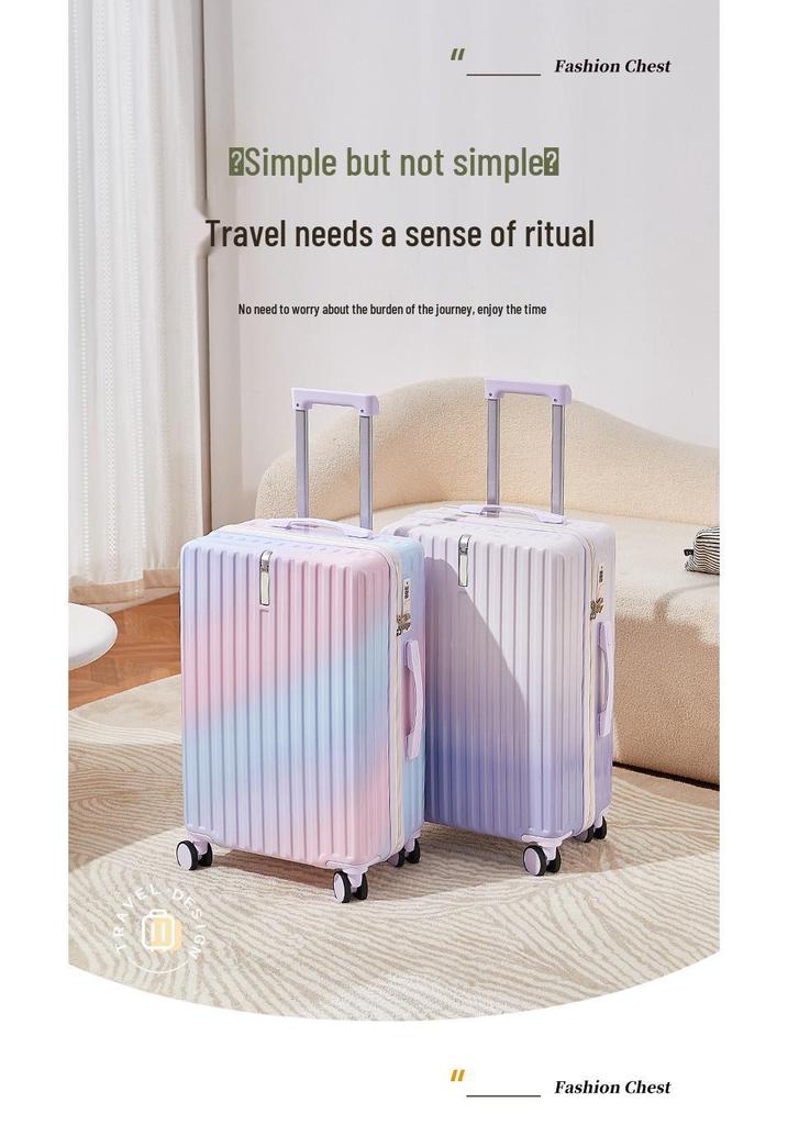 2025 Gradient Color Suitcase: Unisex Travel Trolley with Combination Lock, Available In 20, 24, or 26 Inch Sizes