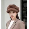 Thick Warm Imitation Mink Beret Solid Color Cloud Hat Cozy Peaked Cap  Winter