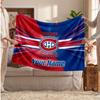 Montreal Canadiens Flannel Blanket, Custom Name Text Personalized Soft Throw Blanket Home Decor Gift