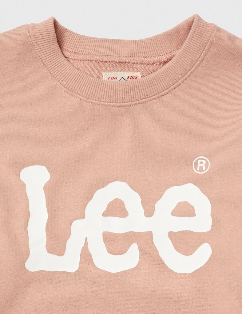 Lee Logo Sweatshirt In Smoke Sizes Kids' Pink, 110-150cm