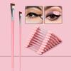 2 Pcs Angled Eyeliner Brush +50 Pcs Double-Headed Sponge Eyeshadow Stick, Precisely Outlining Eyeliner/Blending Eyeshadow