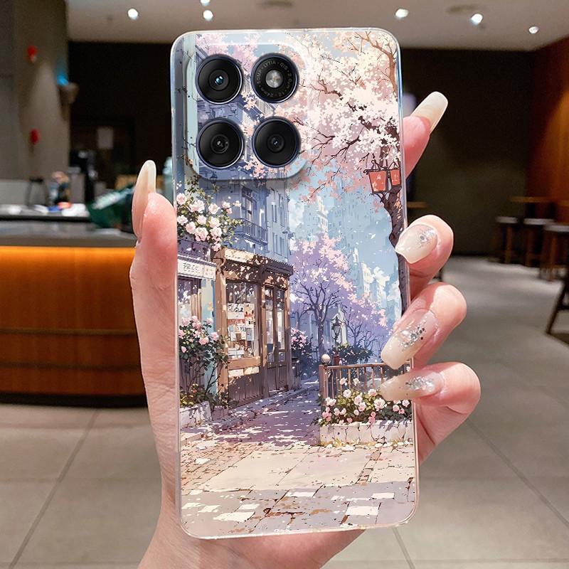 Phone Case For Motorola Edge 60 Fusion/Edge 60/Edge 60 Pro/Edge 60s Soft TPU Clear Unique Cute Painted Casing Anti-fall Cover