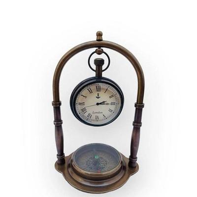 Table Clock with Compass In Nautical Table Clock, Decor Item, Table Clock, Home Decor, Compass Clock
