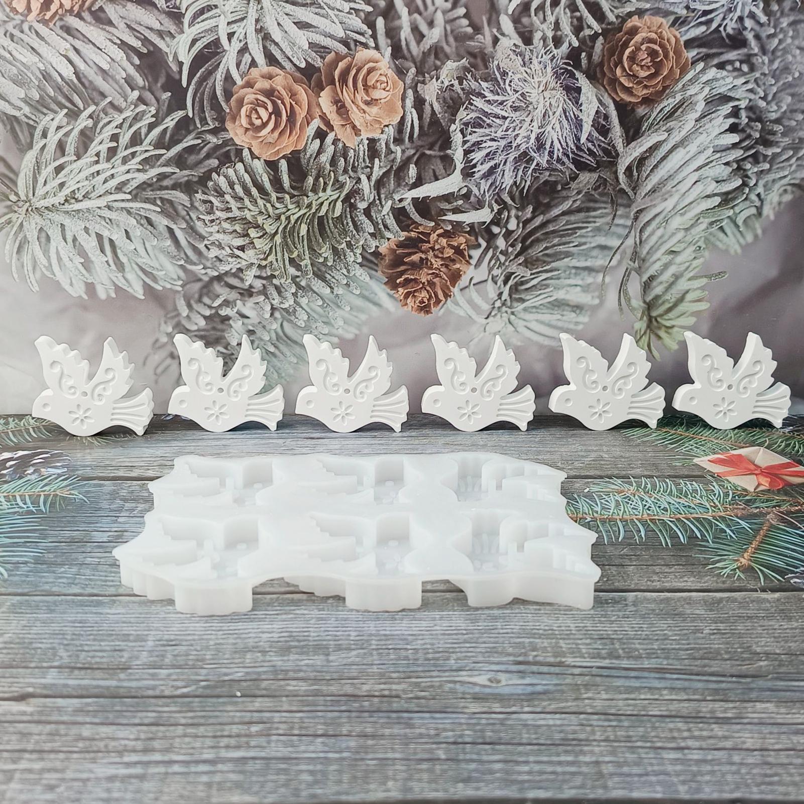 

Силиконовая форма для литья 6 ячеек Антипригарная Статуэтка голубя Форма для литья из силикона для бетона, глины, эпоксидной смолы, мыла, свечей CN