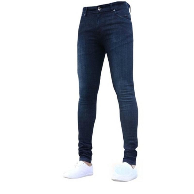 Узкие эластичные джинсы для мужчин - Черные скинни-джинсы S темно-синий