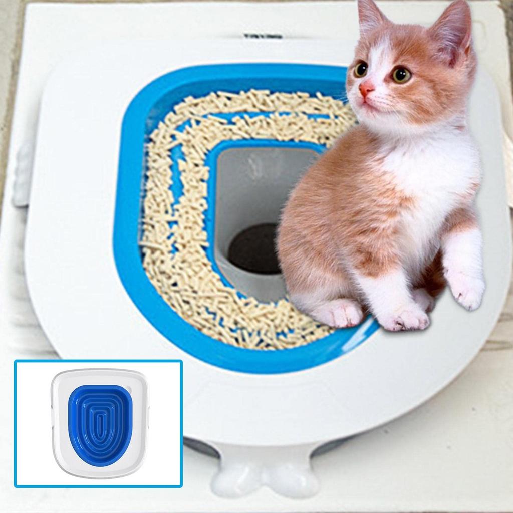 Cat Toilet Training Kit for Litter Box Transition Durable Plastic Cat Potty Trainer with Multi Layer Design for Home Use