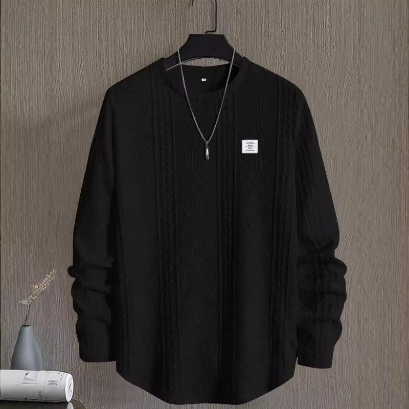 

Autumn Men s Cable Knit Crew Neck Sweater Casual Textured Pullover S