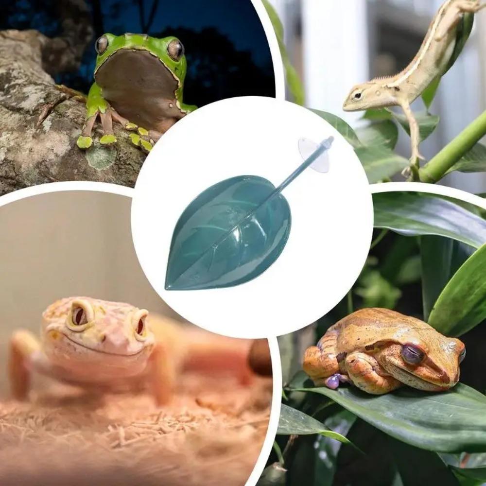Frog Habitat Leaf Suction Cup Reptile Basking Area Resting Terrace Suction Cups Tank Accessories Simulated Leaves For Geckos