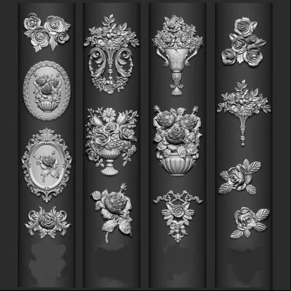 Embossed Floral Baroque Silicone Nail Art Mold, High-Quality & Food-Grade