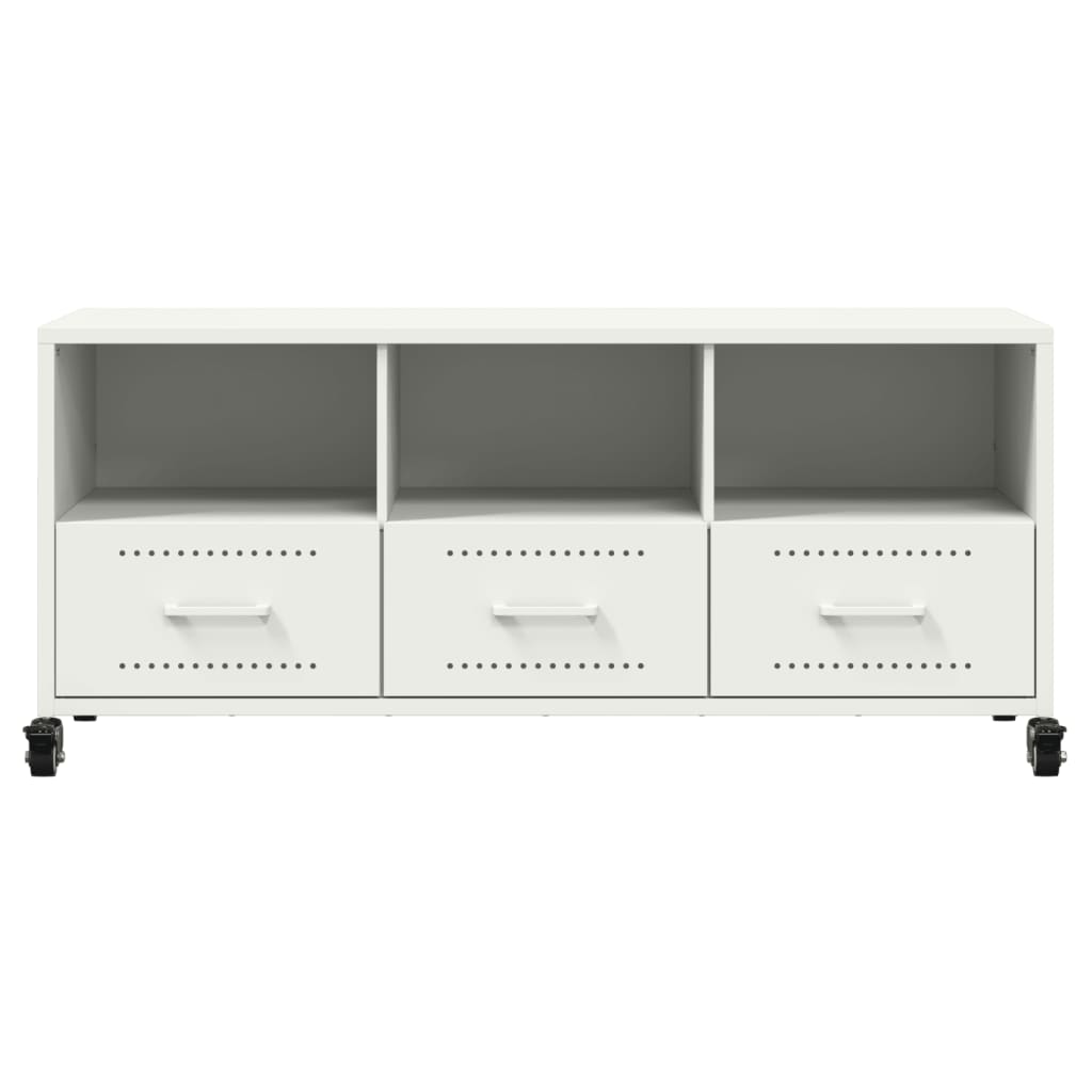 TV Stand White 100.5 x 39 x 43.5 cm Steel