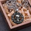 Stainless Steel Viking Warrior Men Necklace Skull Celtic Knot Hip Hop Charm Biker Amulet Pendant Jewelry Goth As Men's Gift
