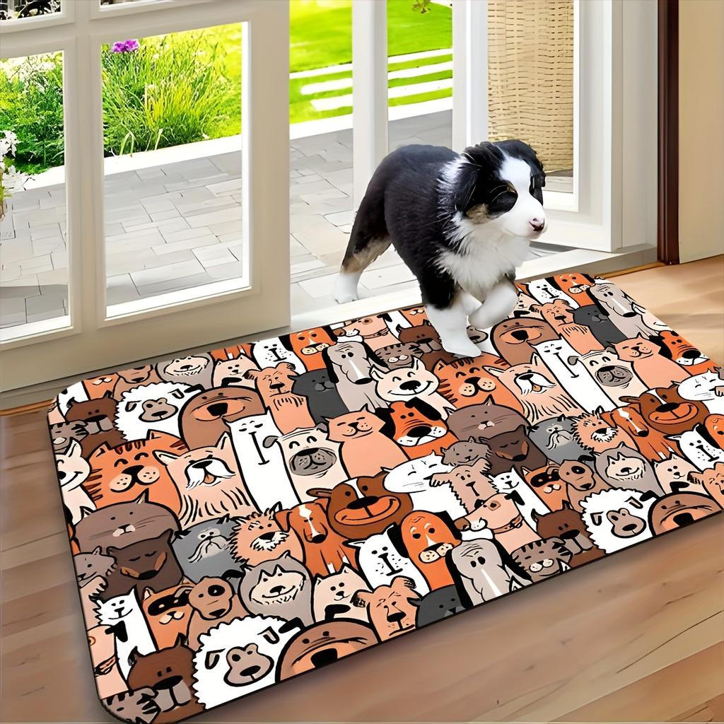 Funny Cartoon Animals Non-Slip Floor Mat Soft Absorbent Washable Decorative Area Rug for Entrance Bathroom Living Room