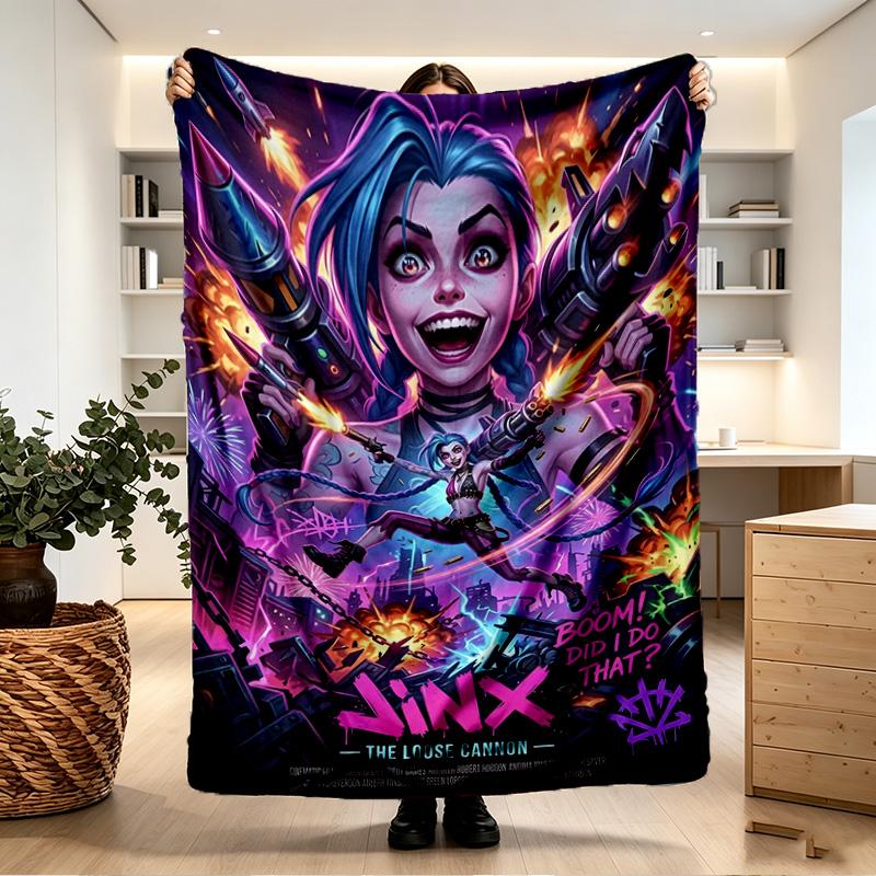 Jinx Print Blanket - Soft & Comfortable, for Bedroom, Travel, Sofa, Home Decoration - Birthday Christmas Gift for Friend