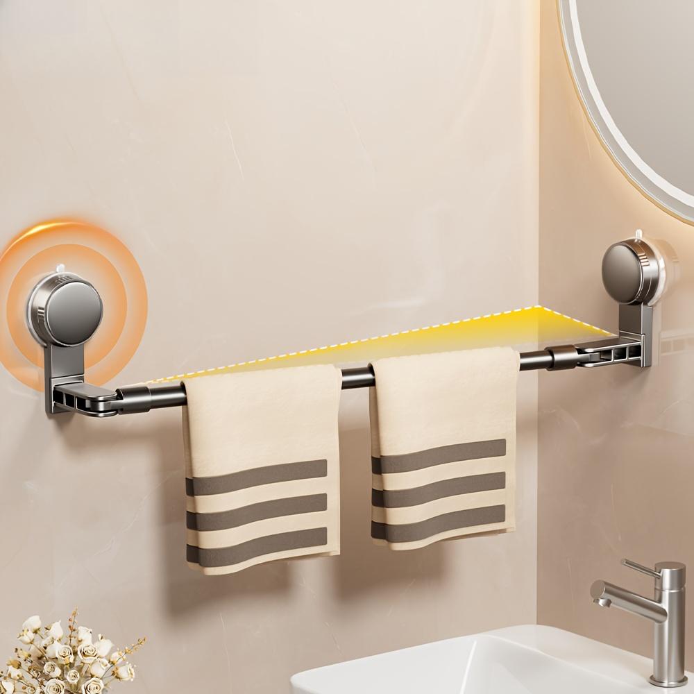 Retractable Towel Rack with Suction Cups That Leaves No Holes Or Marks, a Storage Rack for Kitchen Pot Lids , Made of Aluminum