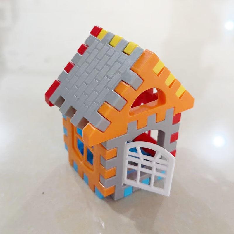 Educational Large Building Blocks with Windows for Kindergarten Kids - Versatile Plastic Interlocking House Set