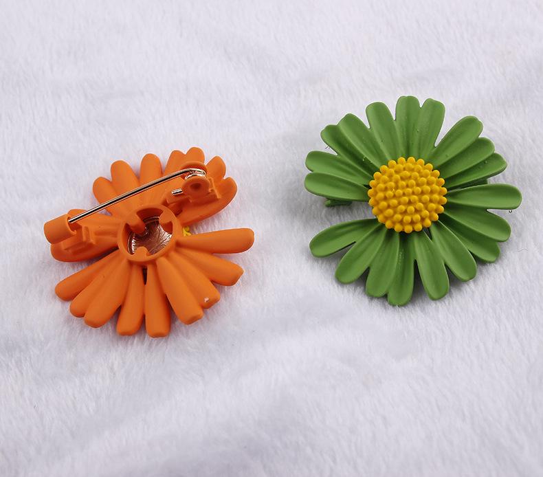 Drip Oil Small Daisy Brooch - Women's Anti-Exposure Corsage Pin Buckle, High-End Clothing Accessory.