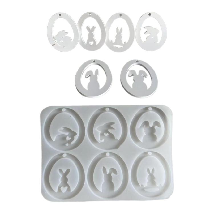 Crafters' Delight Silicone Mold for DIY Crystal Easter Rabbit Pendant for Kids