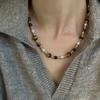 New Trendy Natural Tiger Eye Stone Bracelet Pearl Collar Chain Necklace for Women Punk Vintage Handmade Beads Jewelry Set Gifts