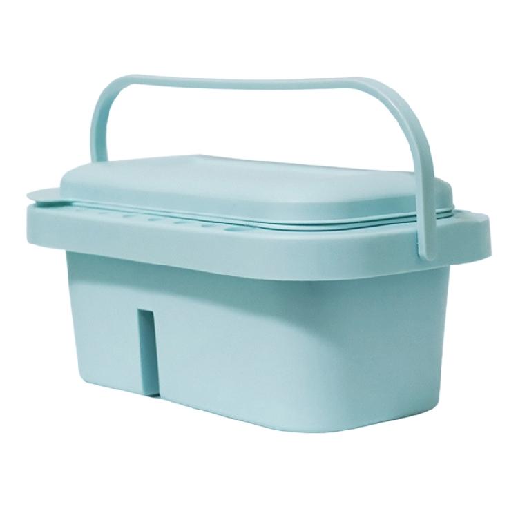 Artist Brush Washer Portable Brush Washing Bucket with Palette Box Paint Brush Cleaner for Painting светло-синий