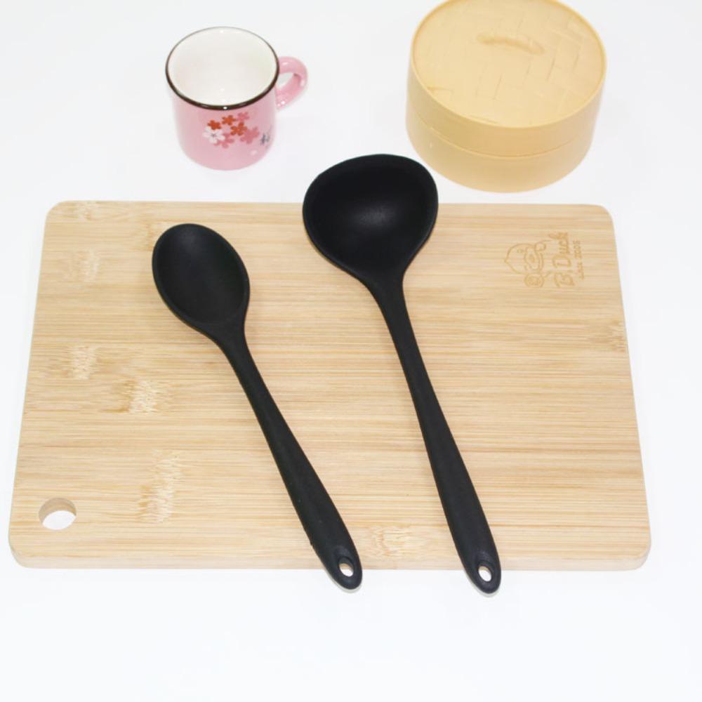 Long Handle Yogurt Ice Cream Dessert Silicone Soup Spoon Cooking Spoon Kitchen Tool Stirring Spoon