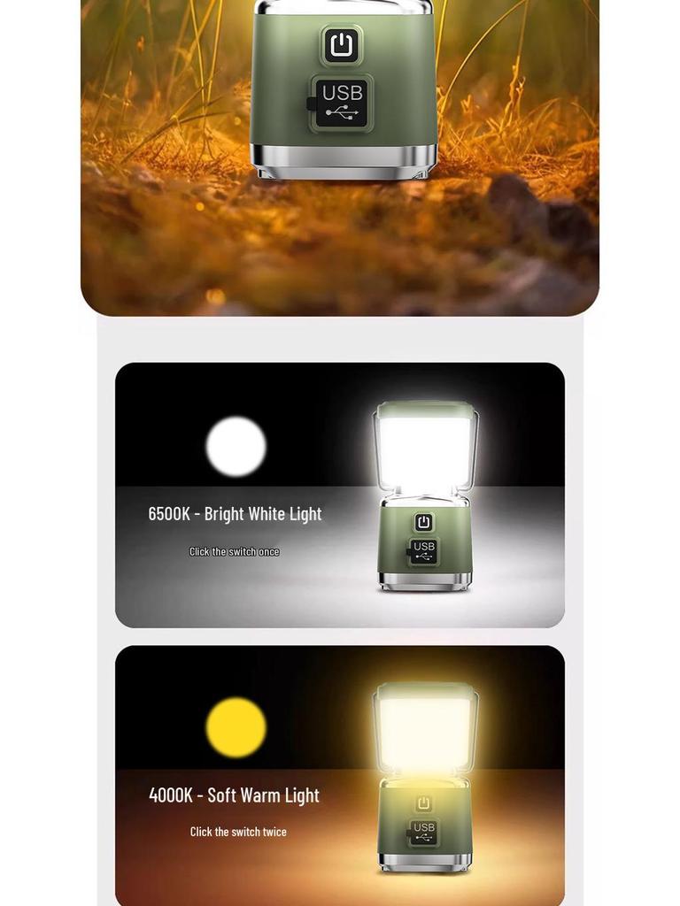 Multi-functional Outdoor Tent Light with Stepless Dimming and Portable Hook for Long-lasting Ambiance Lighting