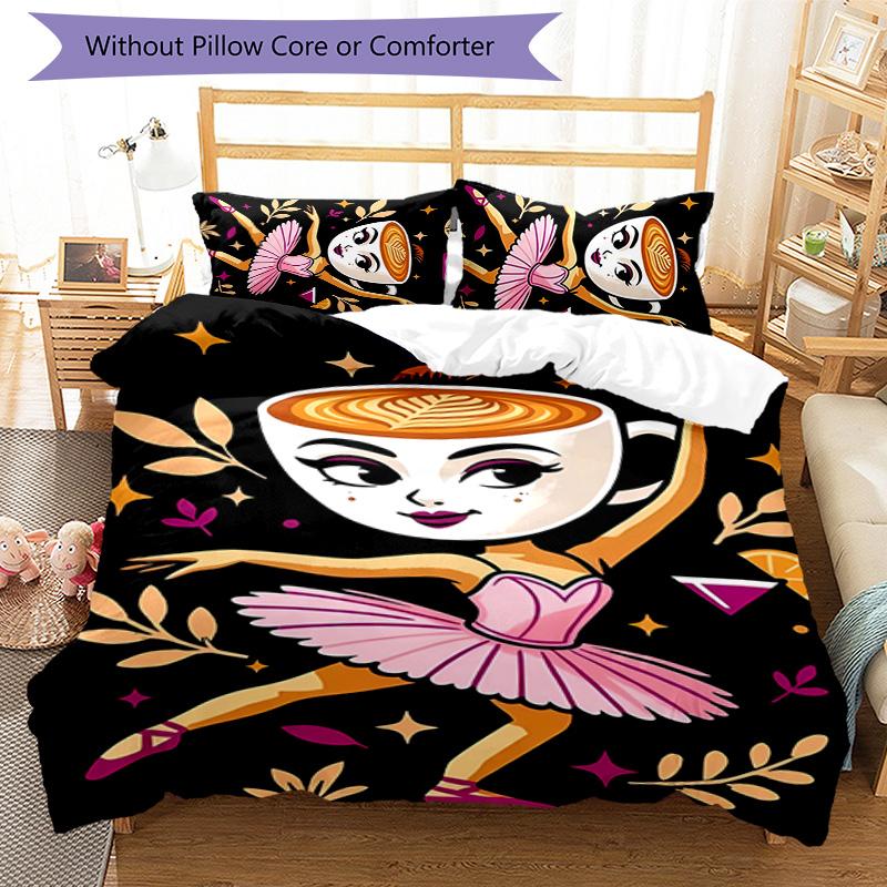 3pcs Italian Brainrot characters2 pattern bedding set duvet cover set includes duvet cover &pillowcases, perfect all season bedroom decoration & gift