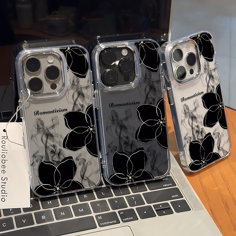 Render flowers Transparent Minimalist Creative Phone Case For iPhone 17 Air 16 15 Pro Max 14 Plus 13 12 11 17E Soft Cover