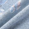 Damen Klassische High Waist Jeans-Shorts mit Blumendruck Fünf Zoll Schrittlänge Lässige Passform Sommer-Unterteile