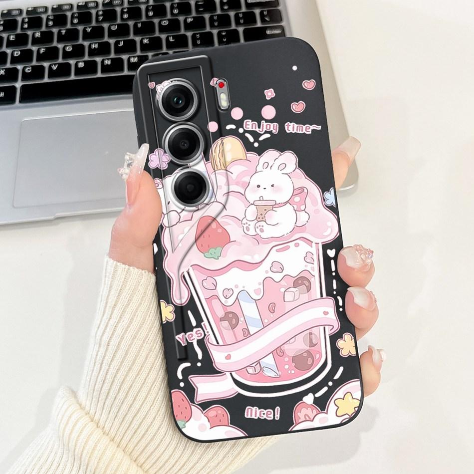 For Tecno Camon 40 Pro 4G Camon40 CM5 CM6 Cute Rabbit Cat Cartoon Phone Case For Camon 40 40Pro 4G Soft Silicone Cases Bumpers