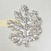Vintage Long Leaf Pin French Style Metal Glossy Brooch Uniform Maple Leaf Brooch  Banquet
