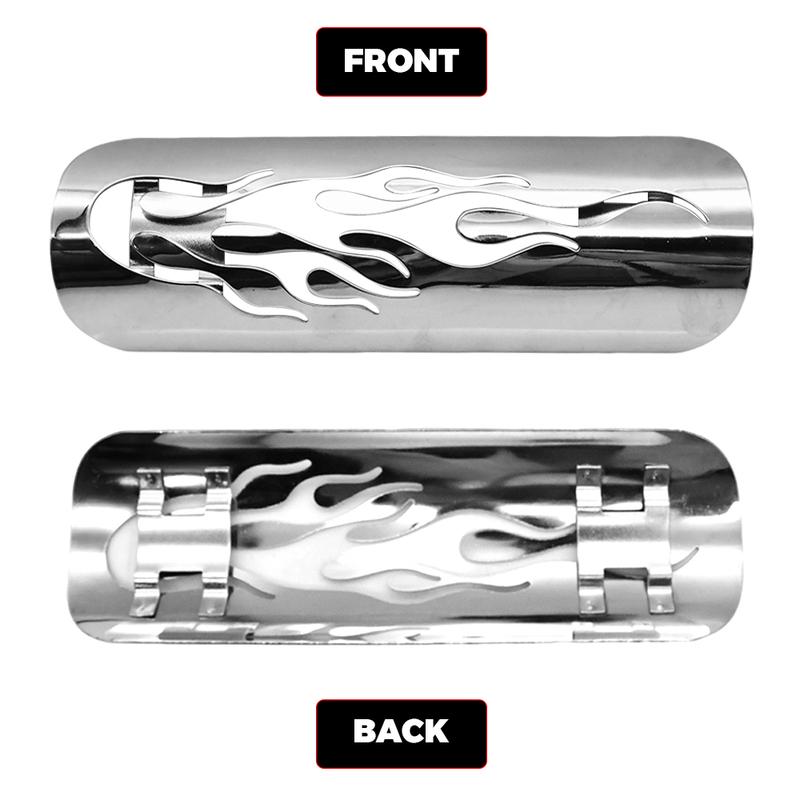 Universal Motorcycle Flame Exhaust Pipe Heat Shield Cover Heel Guard for Harley Honda Suzuki Yamaha Touring - Black