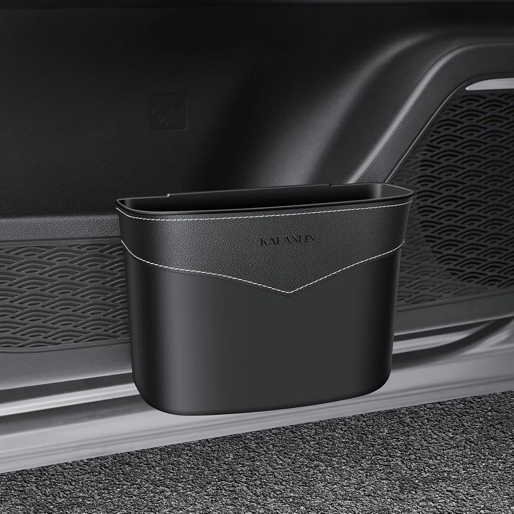 Car Trash Can Mini Trash Bin Garbage Organizer With Plastic Trash Bag Automotive Small Garbage Bin For Home Office Auto Vehicle Car Door Front Back