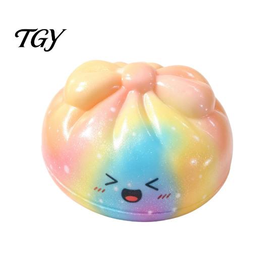 Cute Novelty Gifts for Birthday Colorful Bun Squeeze Toy, Soft Sensory Fidget TPR Balls Stress Relief Toy Adults Kids Anxiety Items