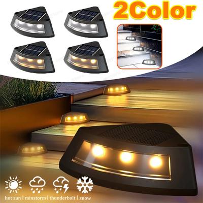 Lămpi de treaptă cu energie solară pentru exterior, grădină, scară, terasă, alee, lumini LED decorative, impermeabile pentru treptele casei, lumină exterioară