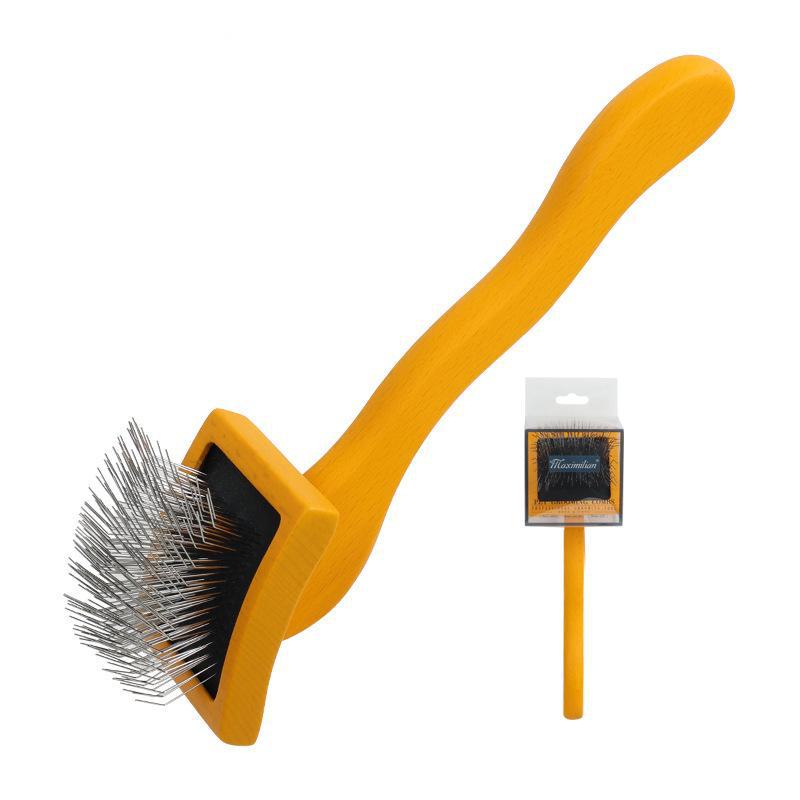 Solid Wood Pet Comb with Fluffy Needles and Detangle Knife