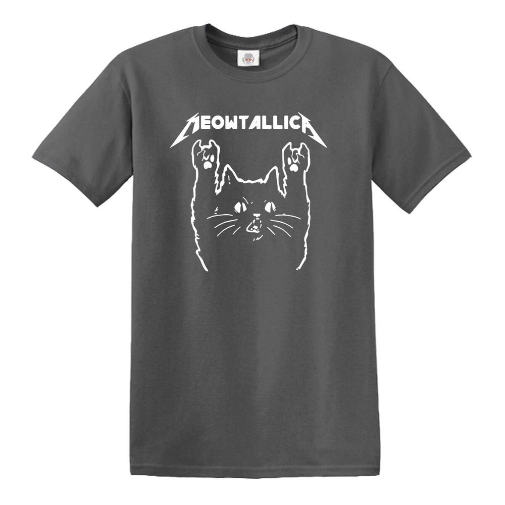 Meowtallica tshirt rock cat kitten pet cute cats funny music metal top tee 2XL