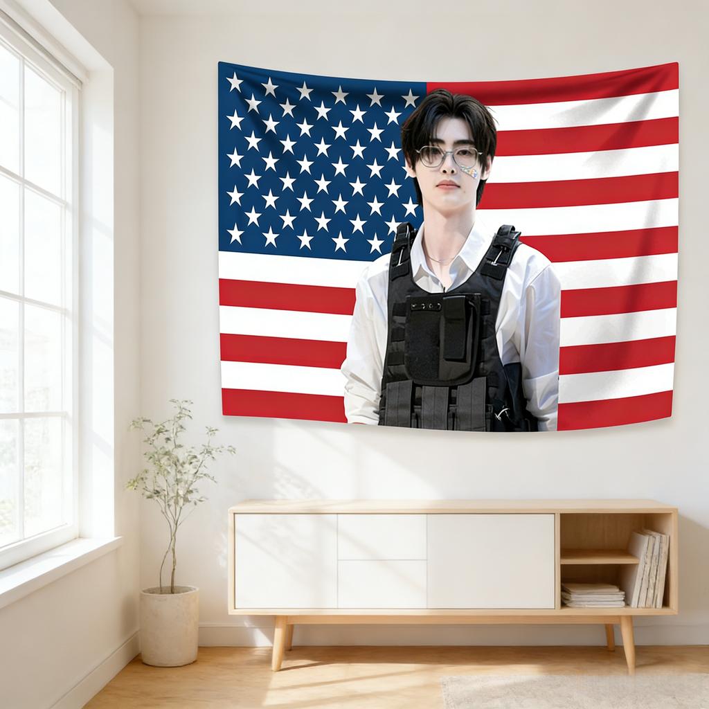Sunghoon MultiSize Idol Tapestry Kpop Flag for Home Room Background Concert Banner Birthday Party Gift High Quality Flat Print